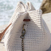 

Bucket Bag with PU Leather Bottom
1