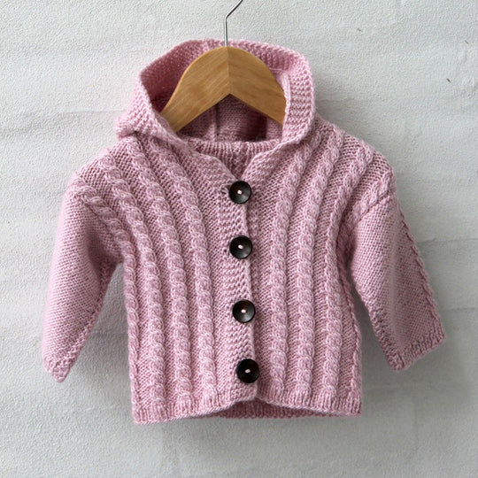 Cabled jacket with hood - Baby