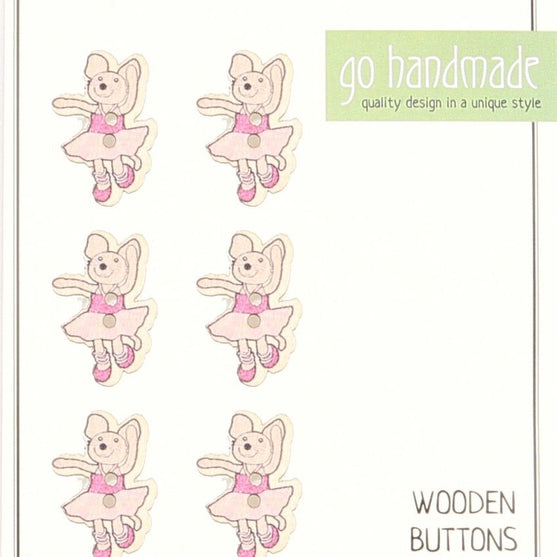 

Wooden Button - Emily the Mouse - 6 pcs. - Go Handmade
1