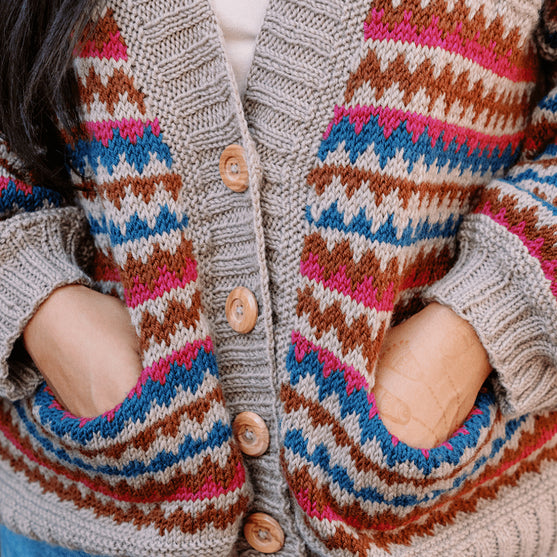 

Ottolie - Chevron Cardigan with Pockets
10