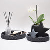 

Decoration trays with round leather base
3
