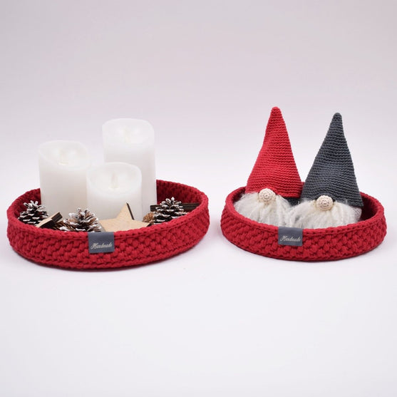 

Decoration trays with round leather base - Christmas
1